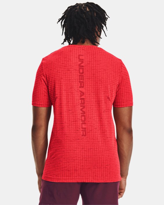 Men's UA Seamless Grid Short Sleeve, Red, pdpMainDesktop image number 1